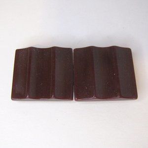 Antique Brown Square Bakelite Buckle Set